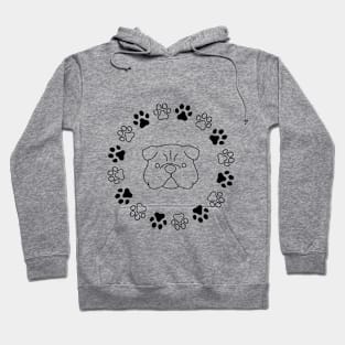 pug paw pattern Hoodie